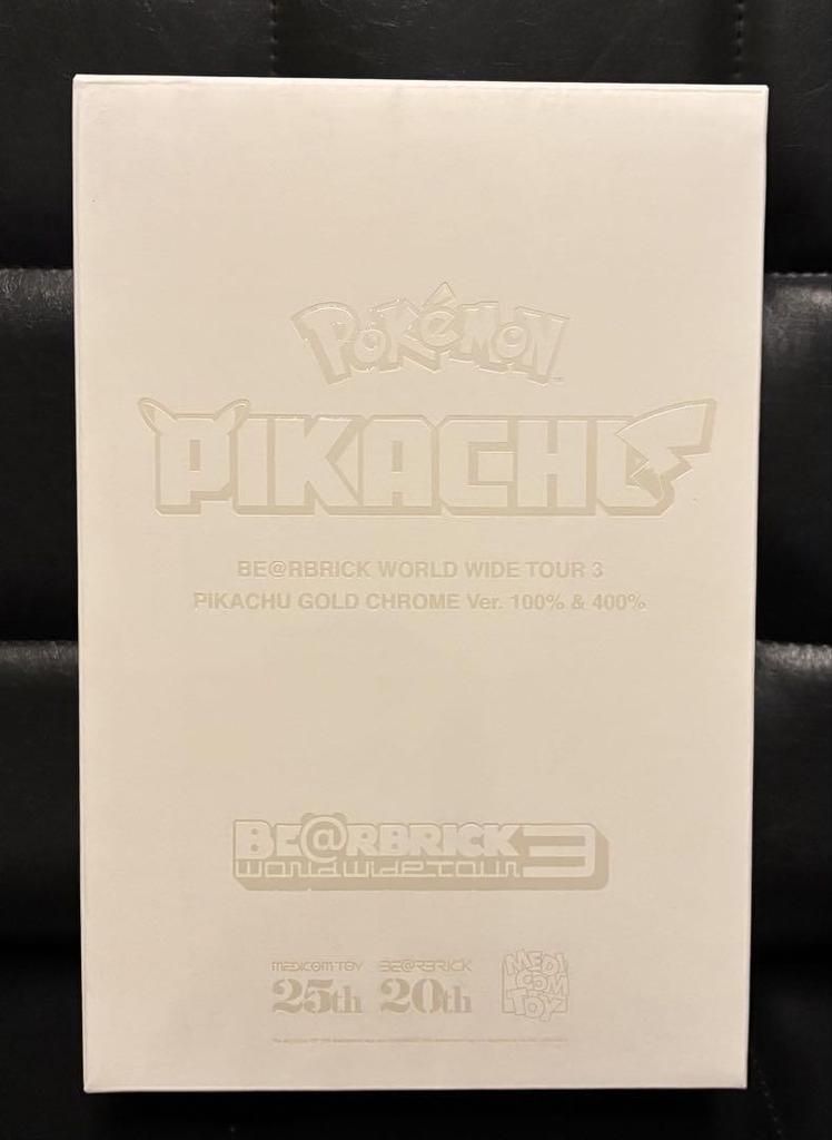 [USED] BE@RBRICK Pikachu Gold Chrome 100% & 400%