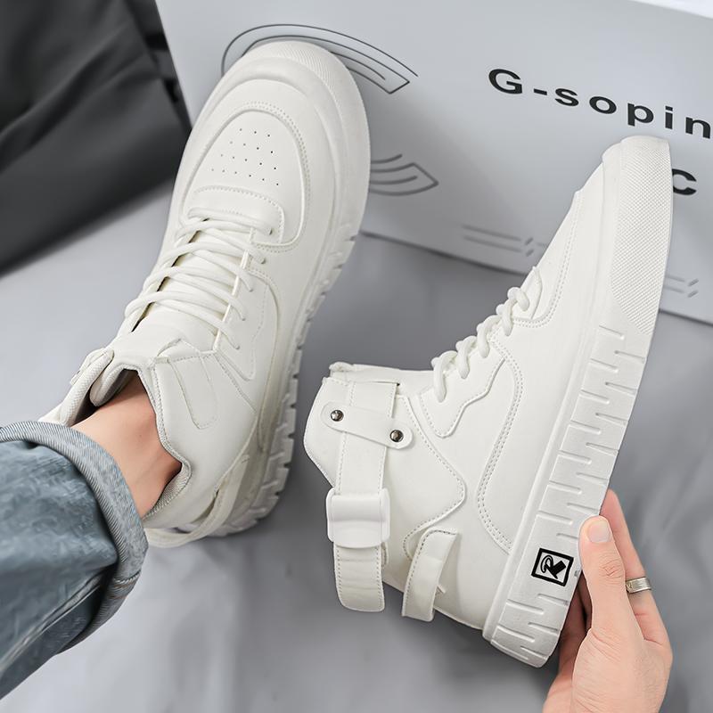 High-top men's shoes winter 2025 new trendy personalized sports and leisure little white board shoes men's height-increasing Martin boots trendy shoes