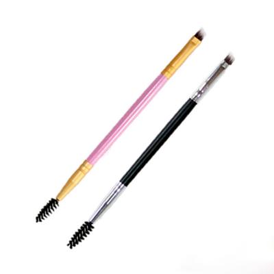 2 Stück Augenbrauen Duo Pinsel Kamm Make-up Werkzeuge Doppelseitiger Brauen Eyeliner Pinsel Bambusgriff