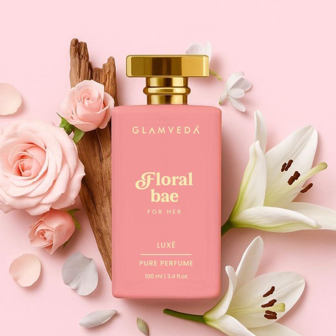 Glamveda Luxury Floral Bae Long Lasting | Perfume for Woman 100ml | Gifts for Woman | with Lily of the Valley, Orchid, Vanilla 100ML