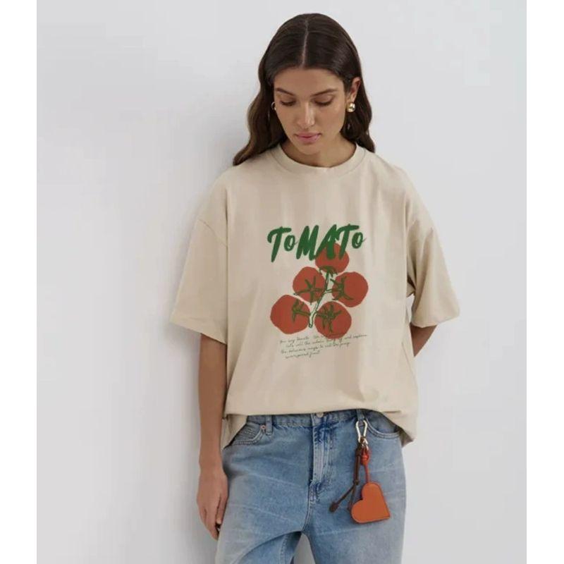 New Letter Printed T-Shirt Fashion Wind New Fashion Casual Loose round Neck Print T-shirt