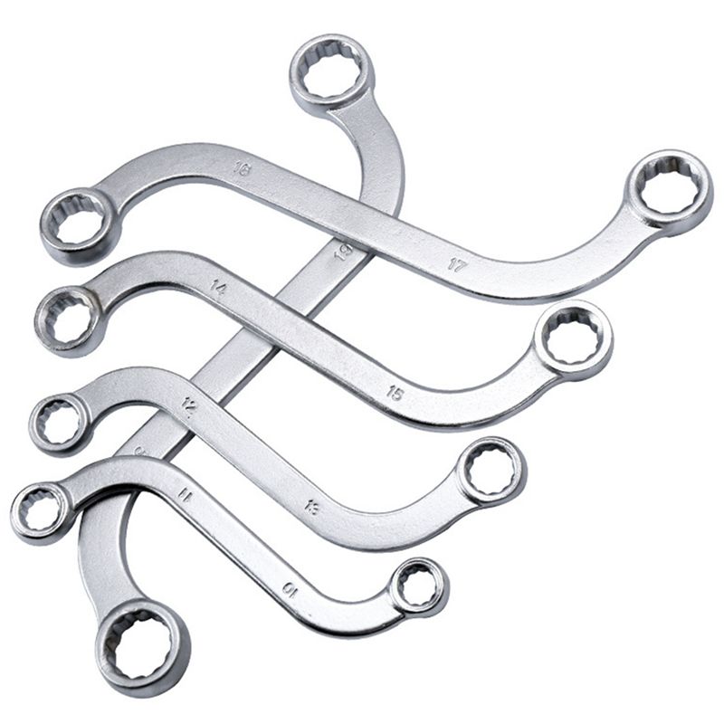 5Pcs S-Type Wrench Includes 10-11mm, 12-13 mm, 14-15 mm, 16-17 mm and 18-19 mm Machine Fastener Repair Tools.