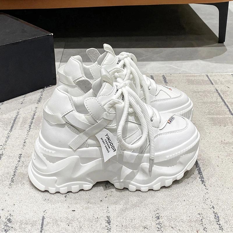 Fashion Autumn Women's Sneakers New Breathable High Platform Shoes Woman Ladies Vulcanize Casual Chunky Sneakers Zapatillas Mujer 8CM