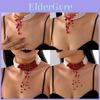 Collier de Perles Goutte de Sang d'Halloween avec Design Géométrique Fait Main pour Femmes