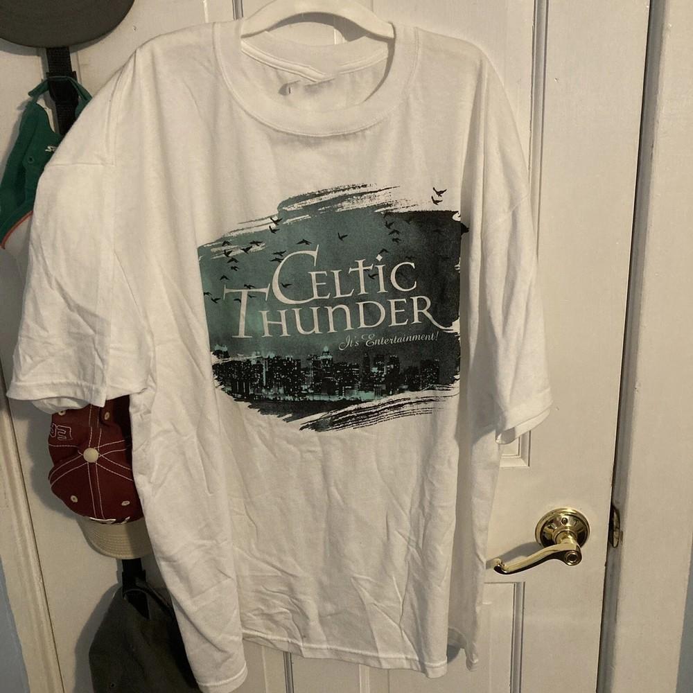 

2010 Celtic Thunder T-Shirt It039;s Entertainment White Color ES350 Unisex T-Shirt XXXXL