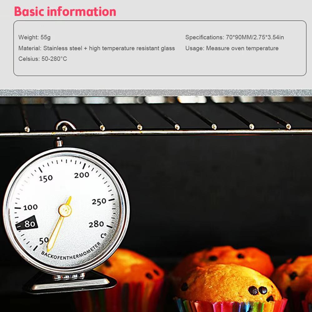 Celsius Oven Thermometer Stainless Steel Stand Large Dial Baking BBQ Cooking Meat Food Temperature Measurement Tools
