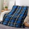 Klassische Blau-Schwarz-Tartan-Karomuster-Kuscheldecke Wohnzimmer-Fensterbank Büro-Decke Außen-Terrasse Geburtstag Jubiläum