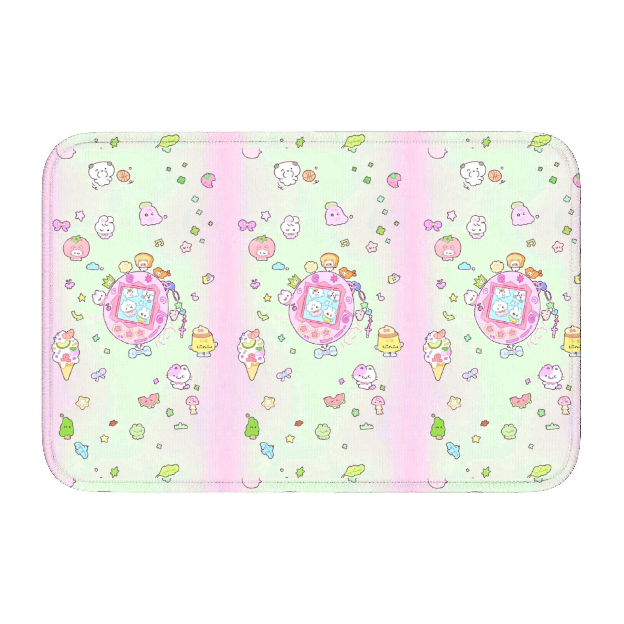 

Tamagotchies Cartoon Floor Door Kitchen Bathroom Mat Anti-Slip Indoor Doormat Garden Living Room Entrance Rug Carpet Footpad 60cm x 90cm