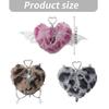 Unique Y2K Themed Fuzzy Keychain With Winged Heart Charm Delicate Keyrings Pendant Accessory For Bags And Keys