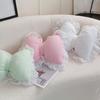 Bow-shaped Pillow Ruffle Lace Plush Throw Pillow High Elasticity Decorative Pillow for Bed Couch Car Seat Companion Pillows