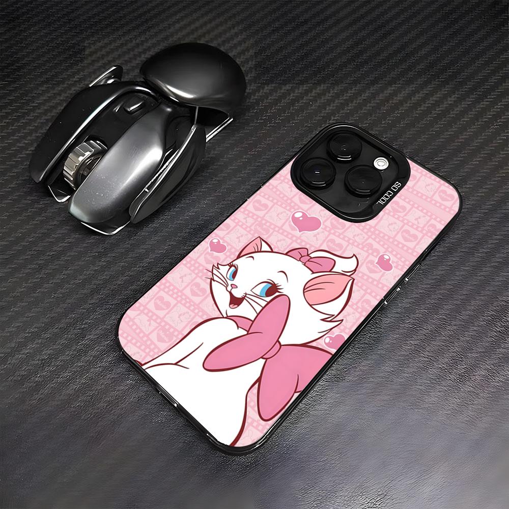 

Cute M-Mary Cat Phone Case For IPhone17 Air 16 15 14 Plus 13 12 11 Pro 7 8 XS Max XR Silver Black Bumper Case iPhone 14