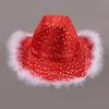 Red Christmas Cowboy Hat Santa Claus Decoration Holiday Party Props Wide Brim Cowgirl Hat Jazz Hat
