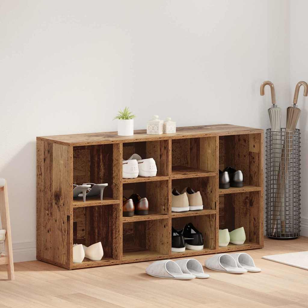 Shoe Bench with Shelf Reclaimed Wood Look 103 X 30 X 54.5 Cm Engineered Wood
