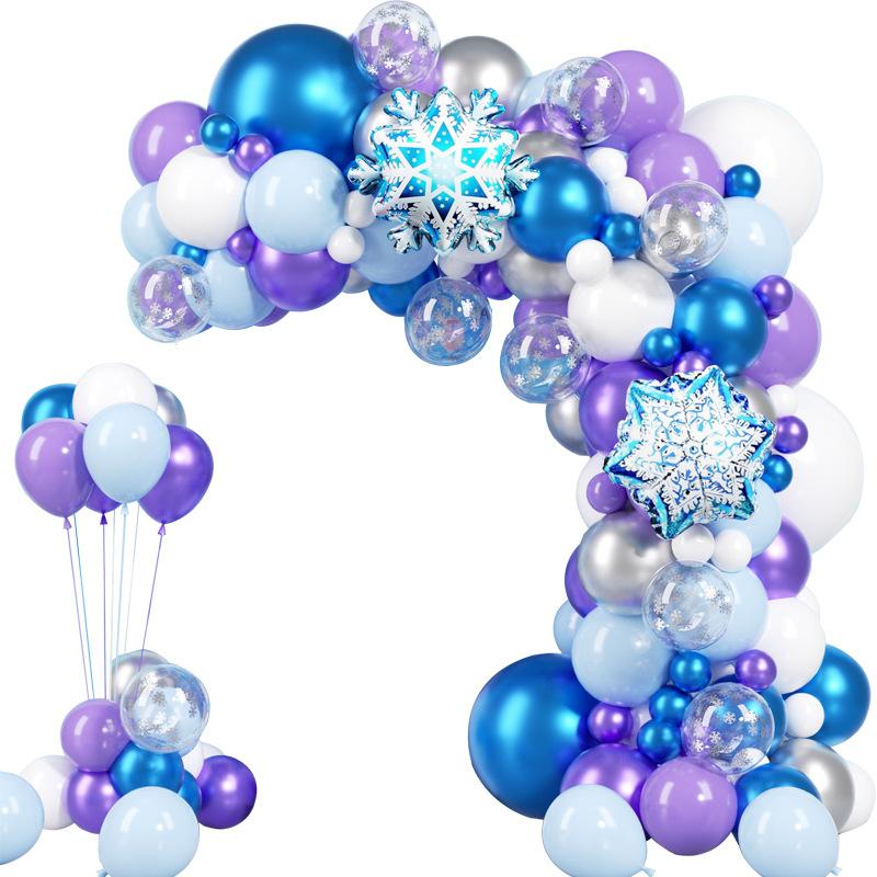 Balloon Ice And Snow Blue Theme Birthday Decoration Balloon Set Princess Girl Children'S Year Old Balloon