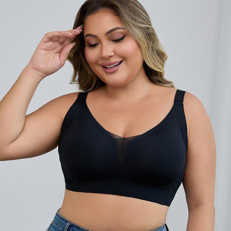 Large size underwear, seamless beauty back, no steel ring, gathering, anti-sagging, fattening, enlarged vest, bra.