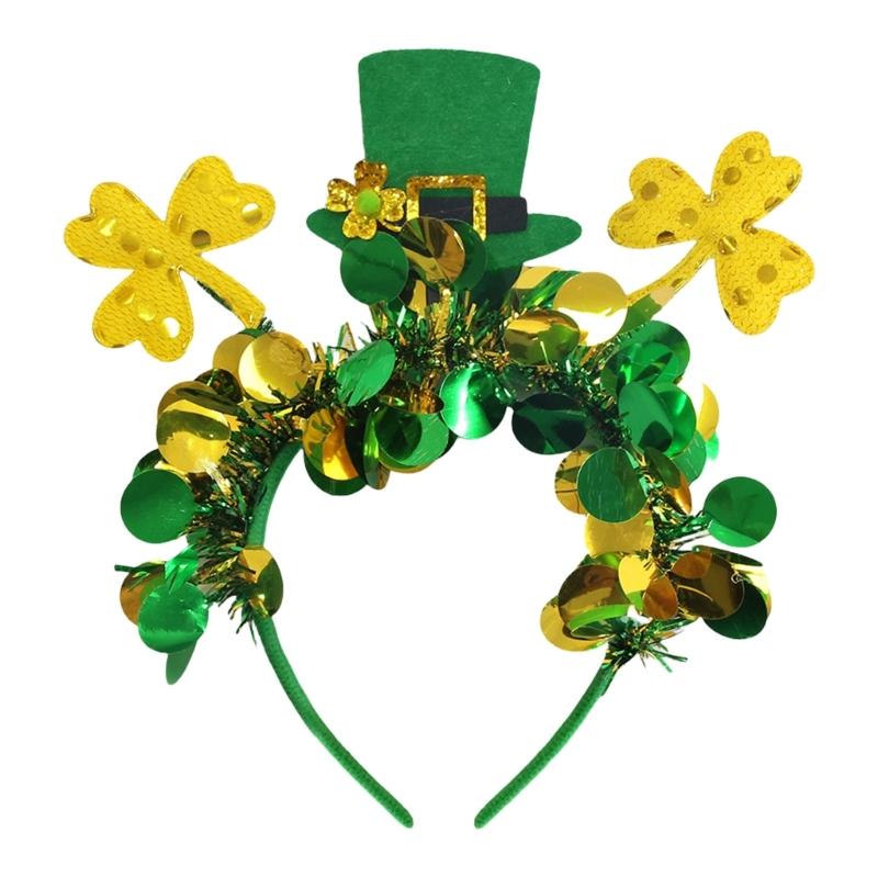 Festival Shamrock Striped Headband for Patrick's Day Ideal for Parties Decorations and Favors Headbands