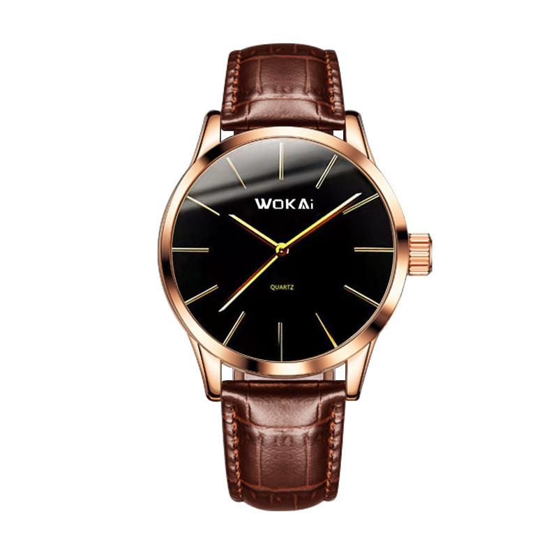 Mens Sports Quartz Watch With Waterproof 100m And Genuine Leather Strap For Active Lifestyle