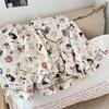 Plus Size Cloud Cotton Pajama Set: Short Sleeve & Shorts with Loose Cardigan