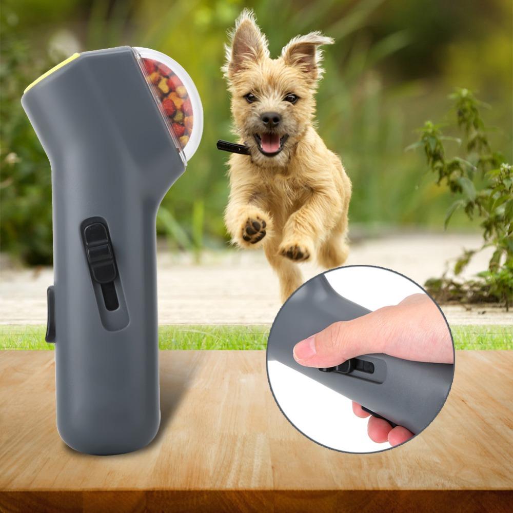 Single Hand Use Pet Food Feeder Spring Powered Trigger Food Distribute Toy  Food Feeding Aid