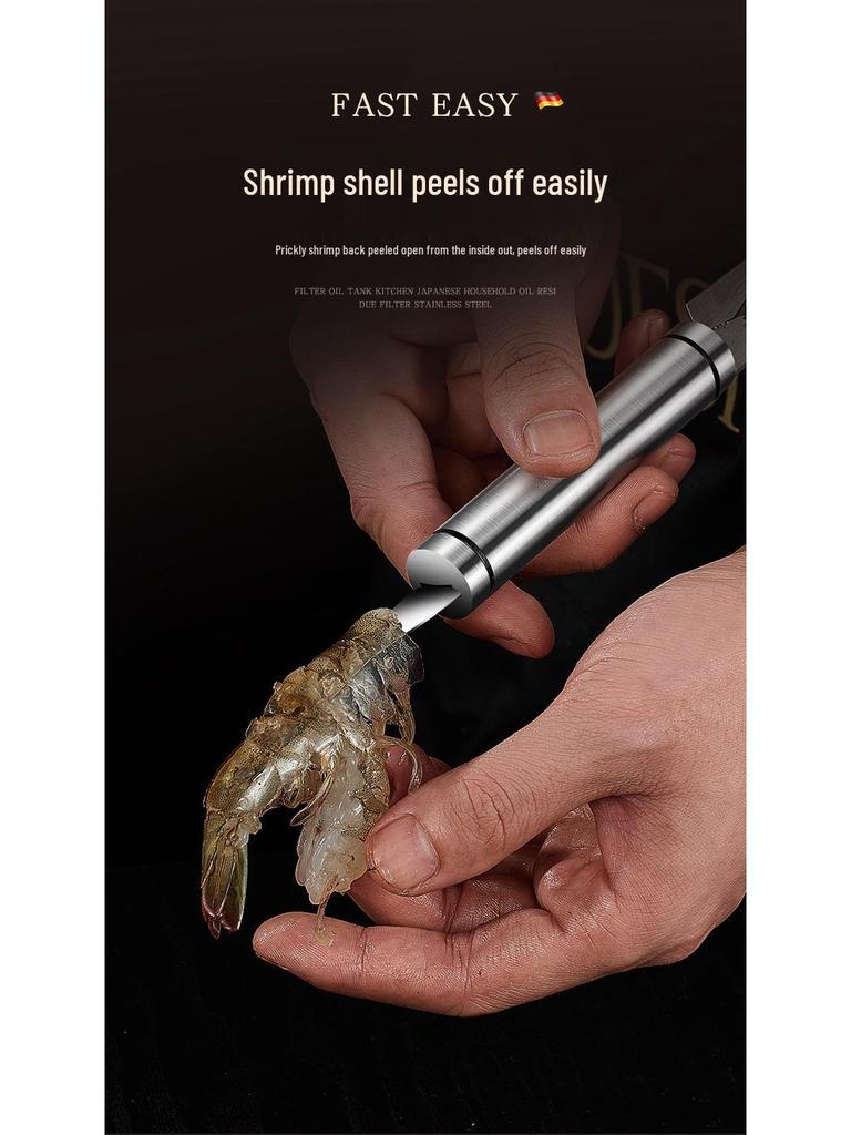 Stainless Steel Shrimp Deveining & Peeling Knife - Dual-Function Shrimp Shell & Line Remover