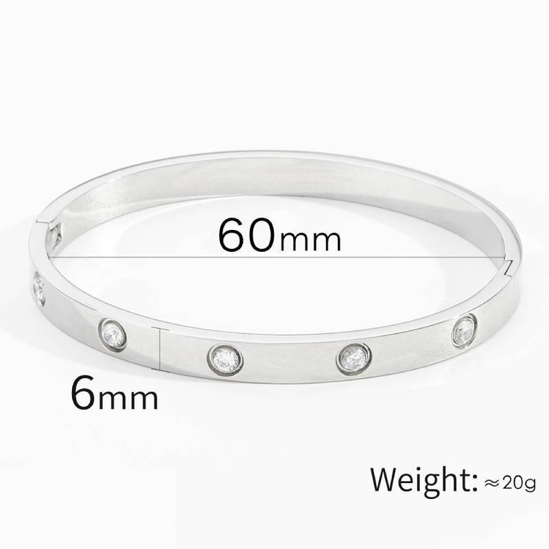 

Stud Gold Plated Bangle Created With Zircondia Crystals Women Jewelry Decoration Silvery