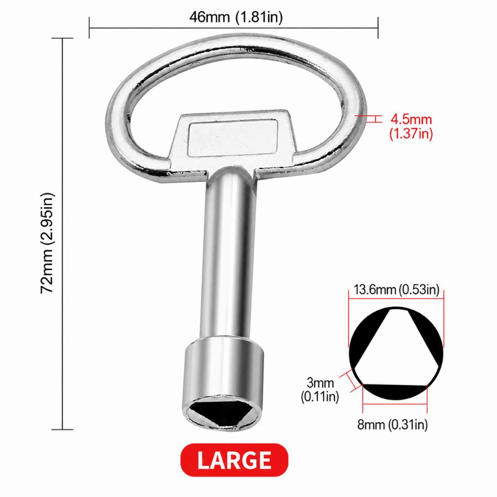 Multi-purpose Triangle Valve Wrench Universal Use Durable Material Triangle Key Solid Structure Labor Saving Elevator Door Key