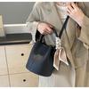 Women's Retro Black Crossbody Bucket Bag - Versatile for Autumn and Winter
