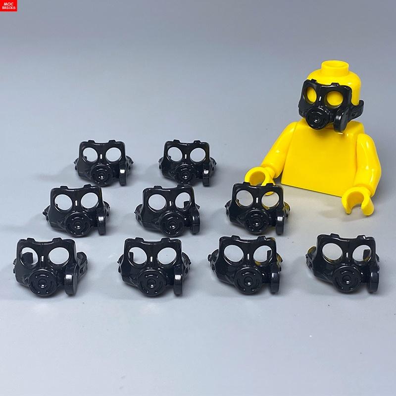 Yiran Toy Black 20Pcs Gas Mask Experiment 4Cm Figure Wear Headset Headgear Learning-Focused Constructing Blocks Assembled Playthings Dolls Toys