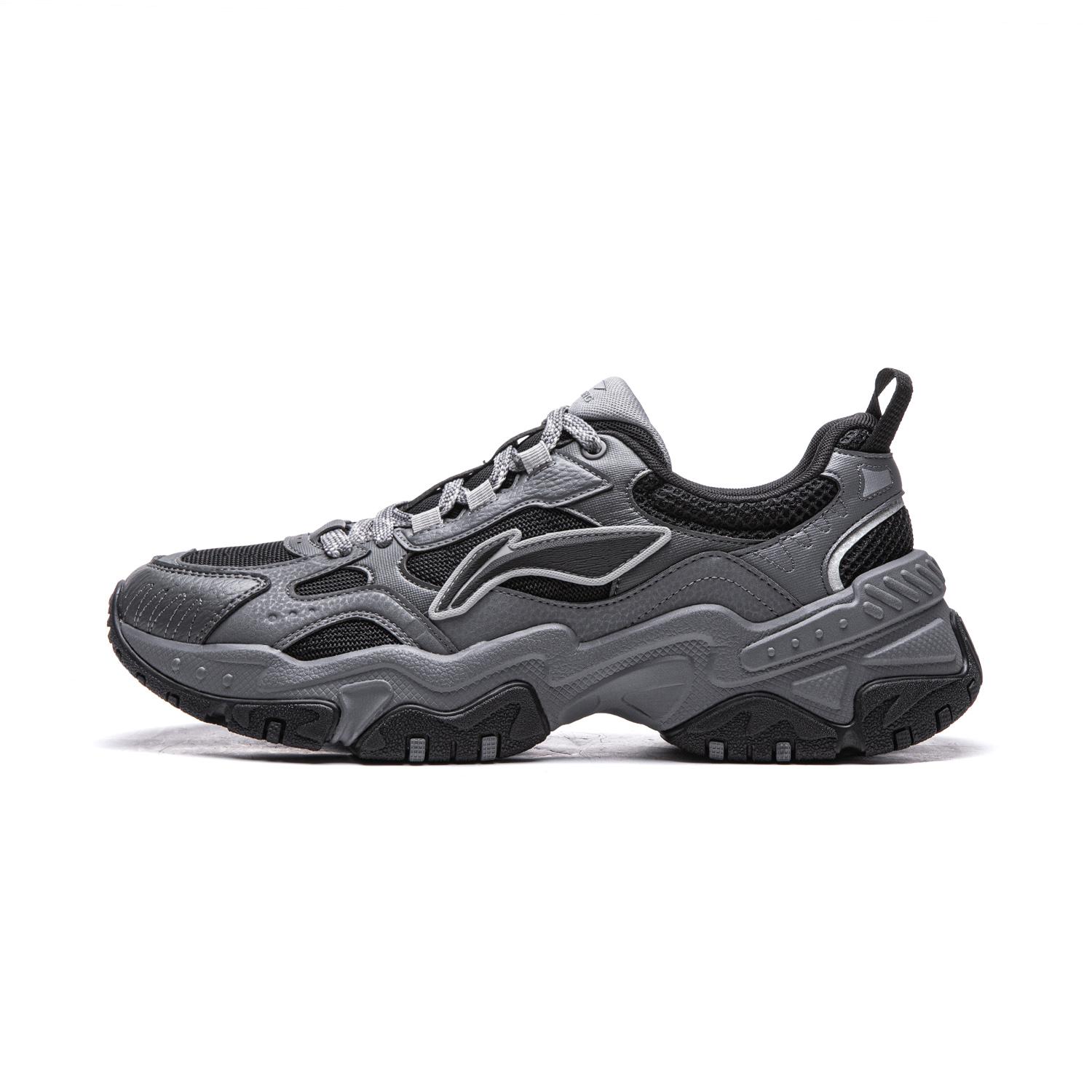 Li Ning Brown Sugar Rebound Height Increasing Cushioning Low top Casual Shoes Men s Black Gray AGCV367-3 39