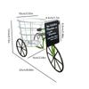 Metal Three Wheel Flower Pot Holder Container For Plant With Drainage Sturdy Construction Easy To Assemble And Maintain