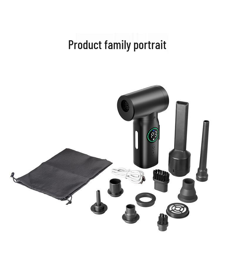 Wireless Portable Car & Household Vacuum Cleaner with Blowing and Suction, Multifunctional Inflator Pump