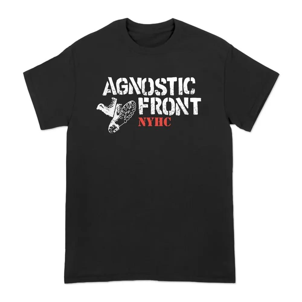 Unisex Short Sleeve Crew Neck Cotton T Shirt Agnostic Front Boots Stencil L