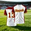 Unisex Venezuela Fußball Fan Trikot Nummer 13 Flaggen Grafik 3D Druck Kurzarm Fußball Unterstützer T-Shirt Herren Damen Familie Kinder