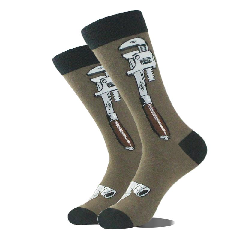 Men Dinosaur Astronaut Planet Crew Socks Harajuku Big Size Sokken Unisex Skateboard Divertidos Happy Design Hip Hop Funny Socks