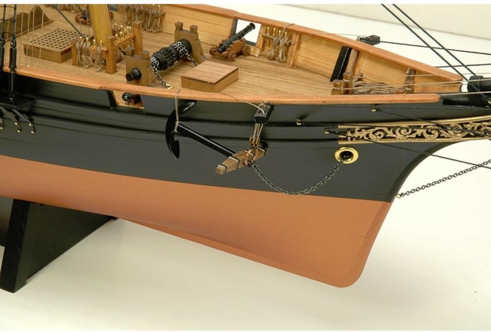 Woody Joe 1/75 Kanrin Maru (with sails) Wooden Model Assembly Kit (Ship)