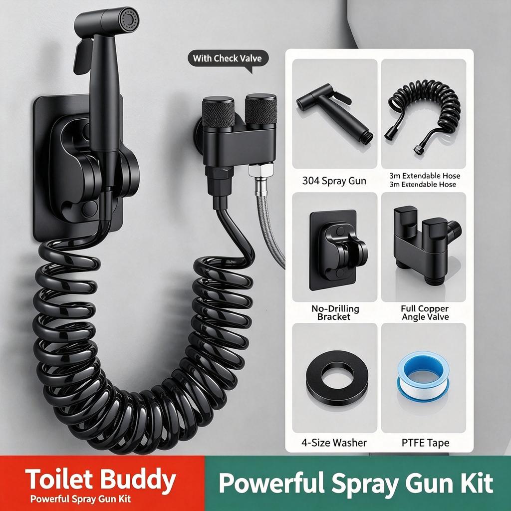 1Set Bidet Hand Held High Pressure Toilet Spray With Dual Mode Nozzle Is Very Suitable For Bathroom Cleaning And Toilet Flushing