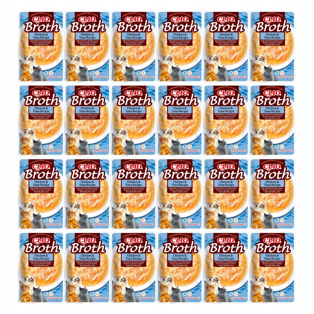 Inaba ciao wet cat food delicacy chicken and tuna broth 24x40g