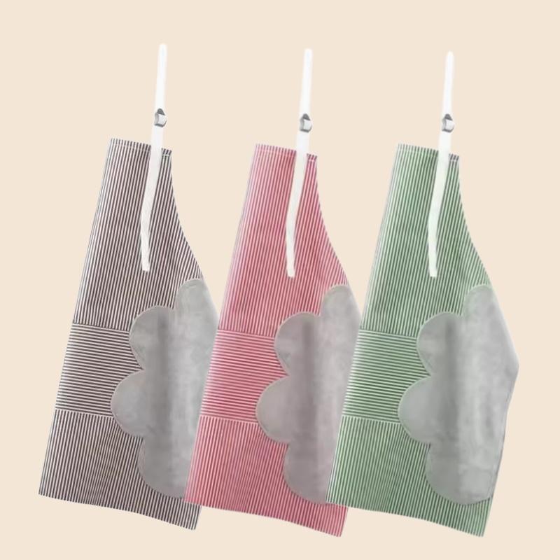 Man Woman Home Restaurant Kitchen Baking Can Wipe Hands Oil-Proof Apron 2 Pockets Adjustable Clean Apron