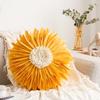 Fashion Modern Style Pink White Throw Pillows 45*45cm Velvet Stitching 3D Chrysanthemum  Cushion Waist Pillow Blue Cushion Case