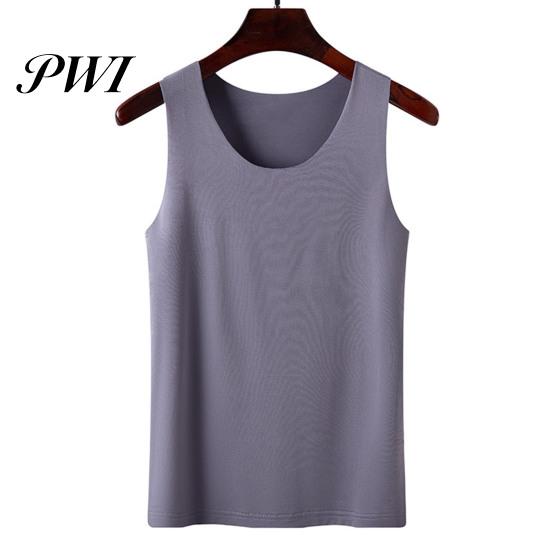 Summer Tank Women Bottoming Vest Ice Silk Seamless Sleeveless Pure Color Plus Size Stretchy Top Round Neck Dry Cooling Camisole Dating Office Vacation