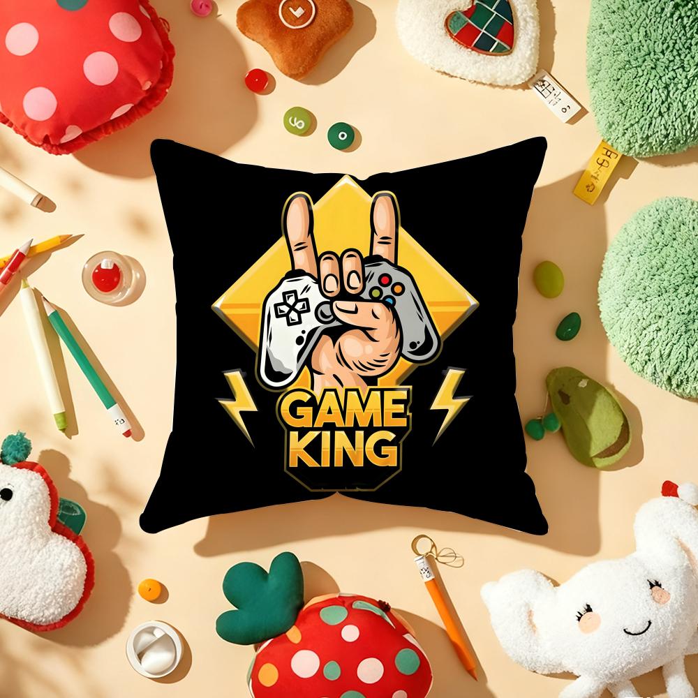 Gamer Forever Funny Best Pillow Case Plush Fabric Soft Double-Sided Printed Sofa Warm Winter Home Gift Cushion Cover