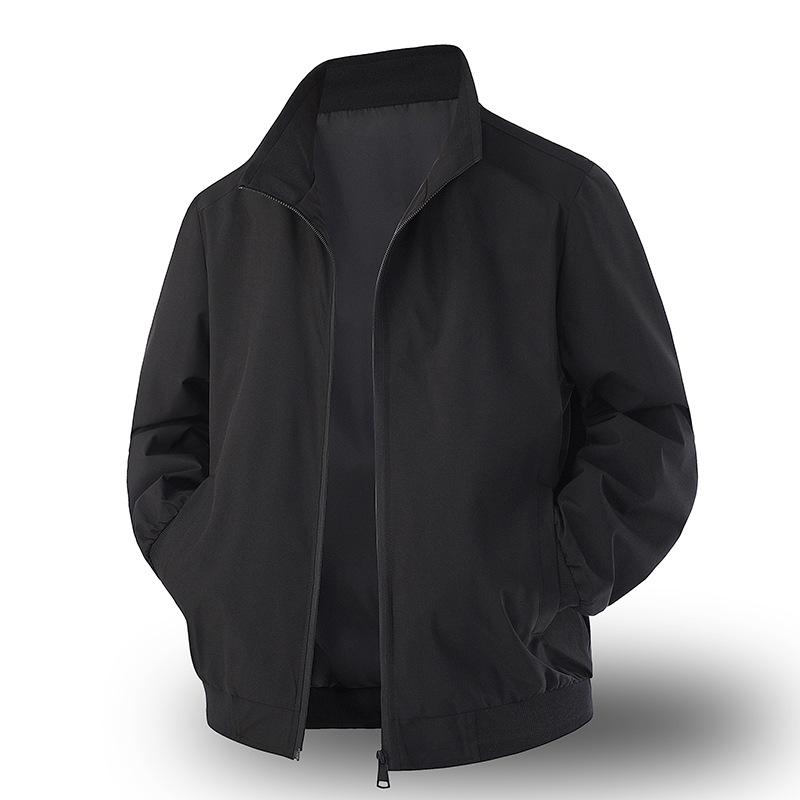 2025 Herren Stehkragen Bergsteigerjacke - Einfarbige, Zwei-Wege-Reißverschluss, Teamuniform