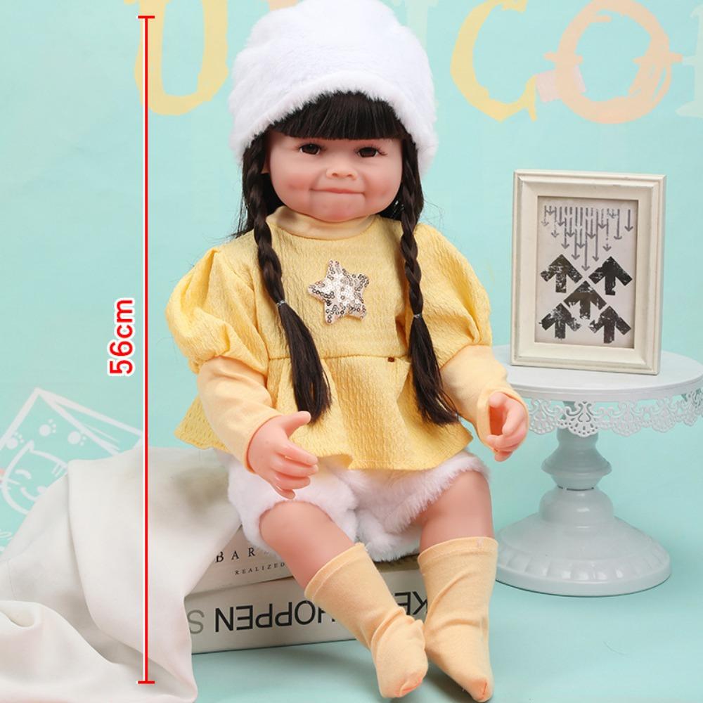 56Cm Reborn Simulation Barbie Gift Doll Baby Soft Gel Girl Toy Set Children's Doll