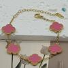 New Shiny Four-leaf Clover Bracelet Five-flower Fashion Sense Hand Jewelry Simple Jewelry