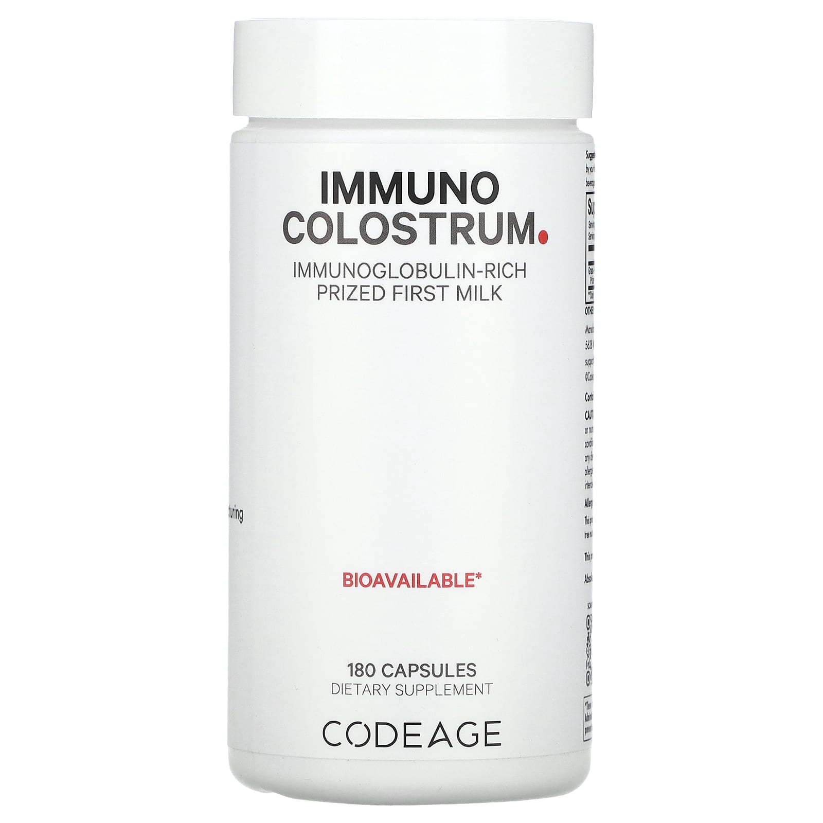 

Immuno Colostrum, 180 Capsules (500Mg per Capsule)