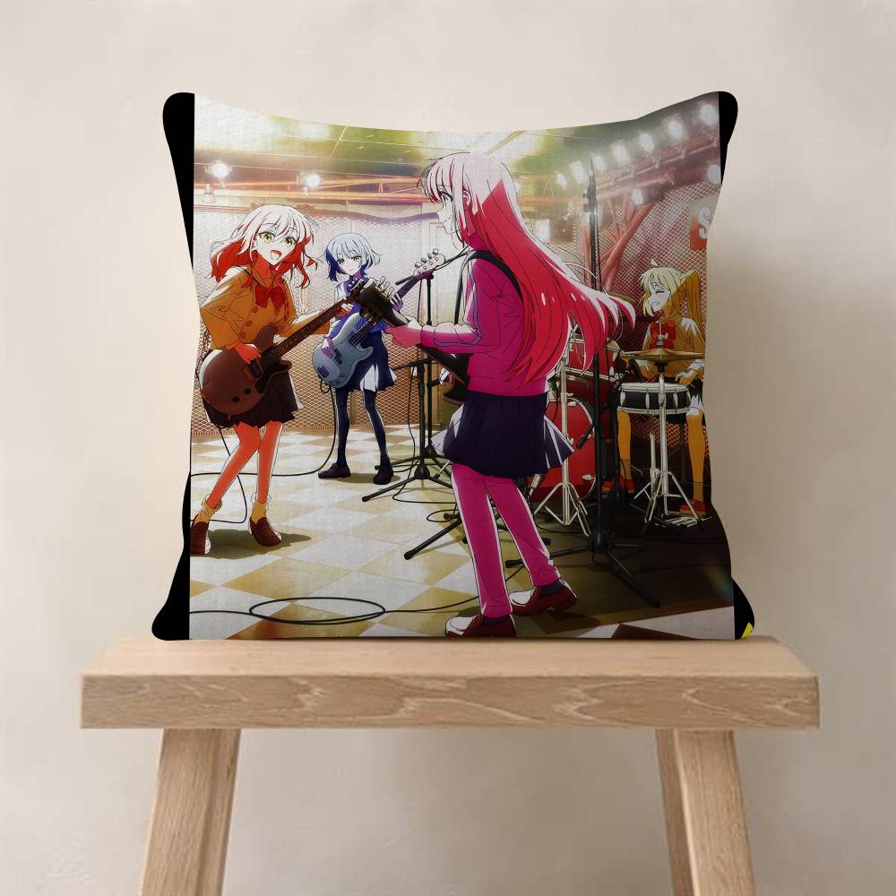 Pop Anime Bocchi The RRock Cushion Cover Pillow Cover Decor Pillowcase Printed Cushion Case For Couch