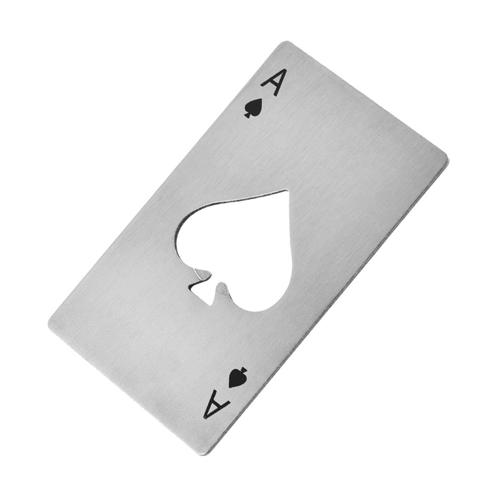 Stainless Steel Bottle Opener Spade A Shape Poker Design for Home Party Decoration