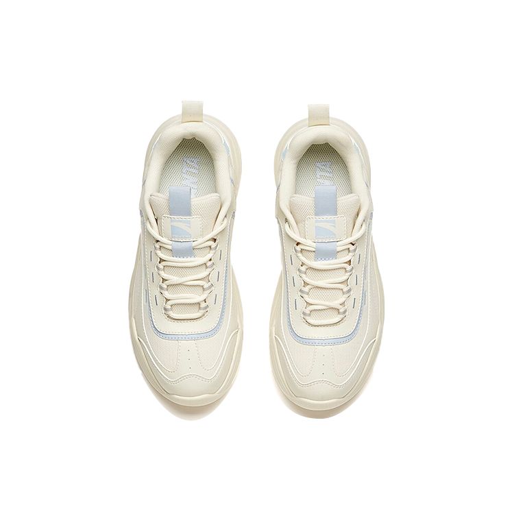 Anta Lifestyle Series Shock Absorbing Non-Slip Wear-Resistant Low-Top Dad Shoes Women Sneakers White Blue 92938862-12