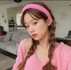 Retro French Wide Skull Top Sponge Headband for Women - Milk Coffee Color Hair Accessory
