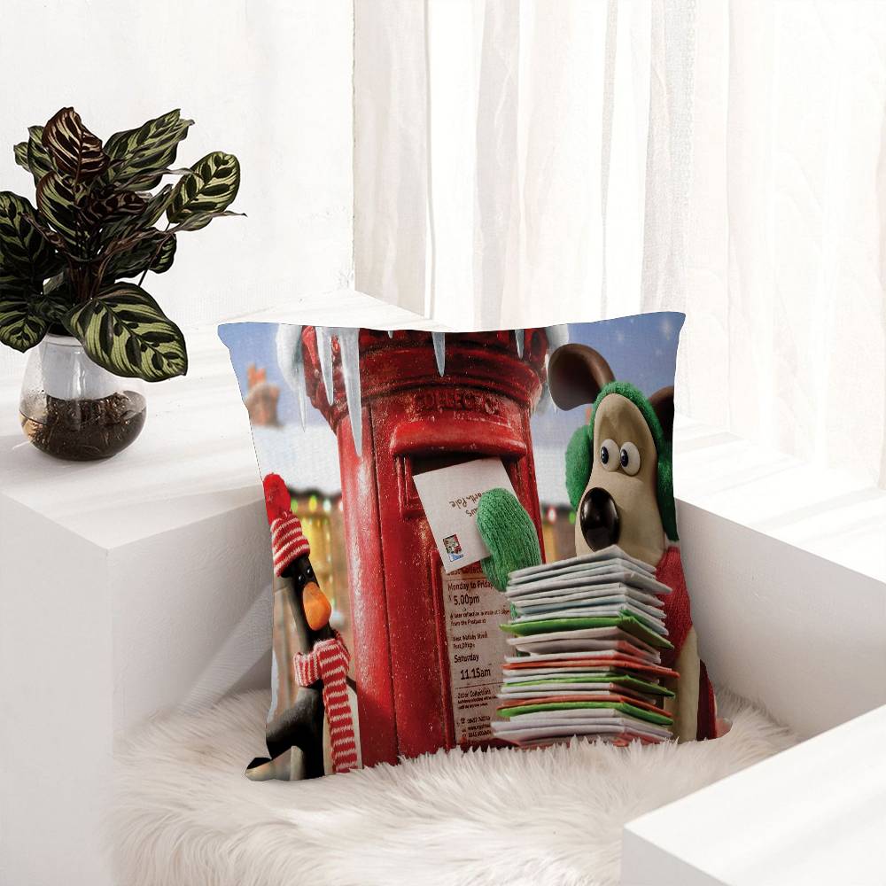 Cartoon W-Wallace and G-GromitS Pillow Cushion Cover Pillowcase Living Room Sofa Home Decor Customized